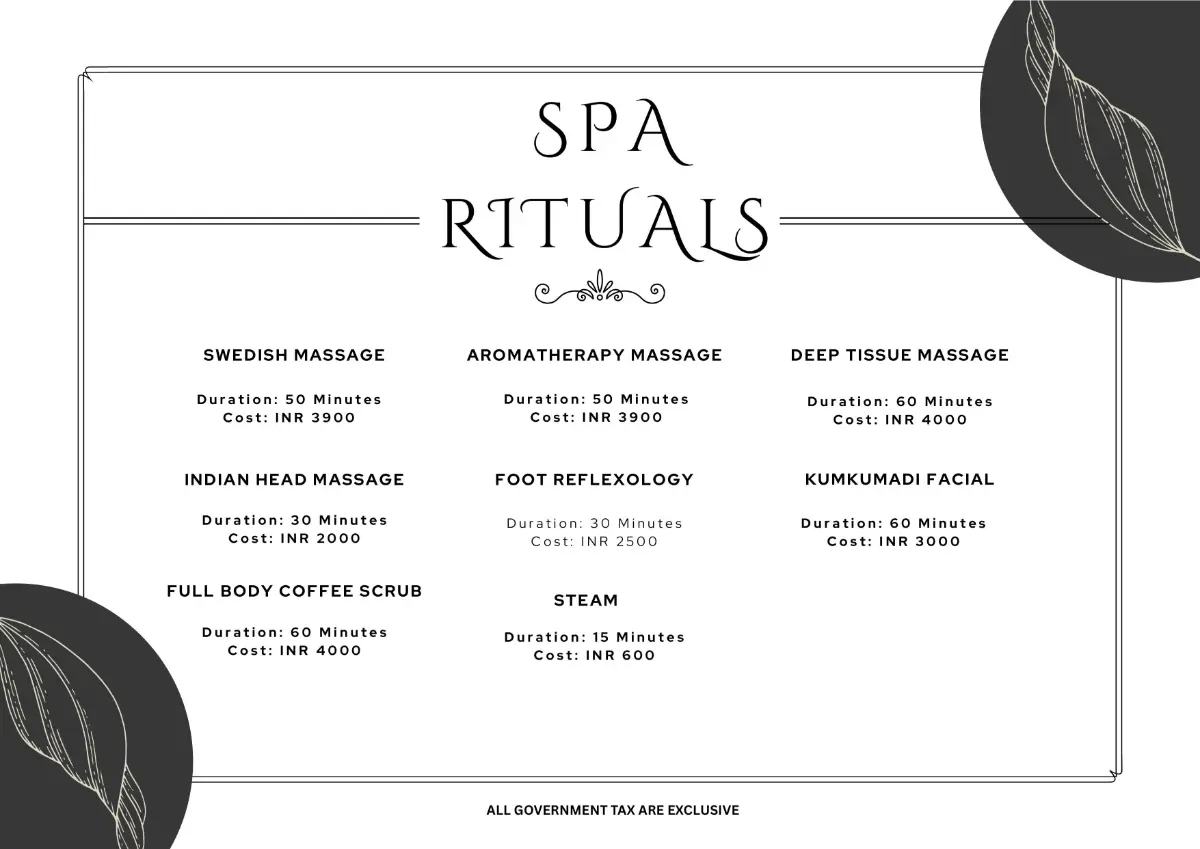 Vedic Wellness Center Menu - Yog Niketan Villa Rishikesh